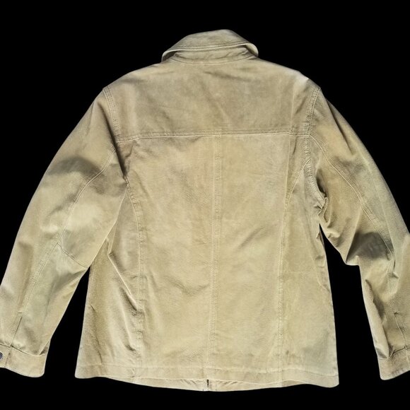 Chico's Suede Jacket in Earthy Bleached Greenish Beige-ish Color - Picture 2 of 10